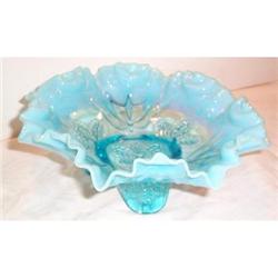 Blue Opalescent Footed Jefferson Footed Bowl #863354