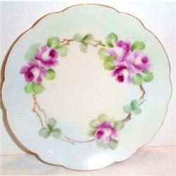 Hand Painted Bavarian Rose Mandeline Plate #863358