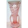 Image 1 : Pink DepressionTwisted Optic Footed Vase #863365