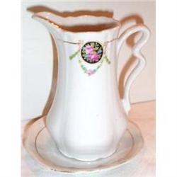 German Rose Decorated Syrup with Underplate #863377