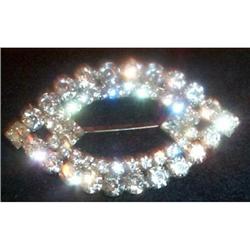 Stunning Rhinestone Football Shaped Brooch #863409