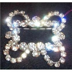 Stunning Rhinestone Lobed Shaped Brooch #863410