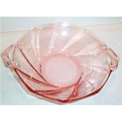 Pink Heisey Twist Two Handled Elegant Bowl #863411