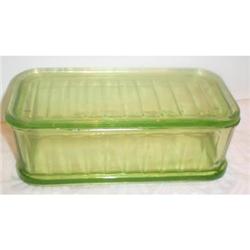 Green Covered Rectangular Refrigerator Dish #863413