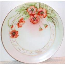 Hand Painted Poppy Decorated Bavarian Plate #863422