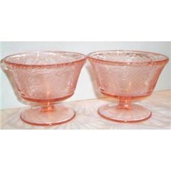 Two Pink Normandie Depression Sherbets #863432