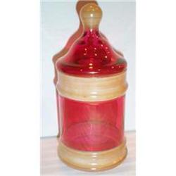 Cranberry Glass Apothecary Covered jar #863436