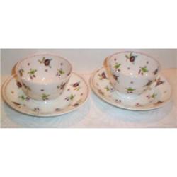 Two Hand Painted Handless Cups and Saucers #863441