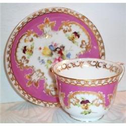 Hand Painted Limoges Pansy Cup and Saucer #863448