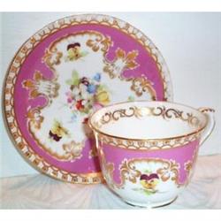 Hand Painted Limoges Pansy Cup and Saucer #863450