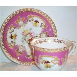 Hand Painted Limoges Pansy Cup and Saucer #863451