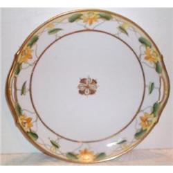 Hand Painted Nippon Lotus Cake Plate #863462