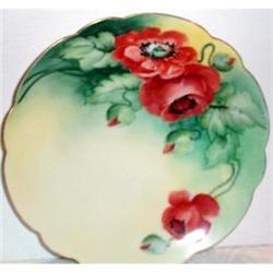 Hand Painted Poppy Decorated Plate #863469