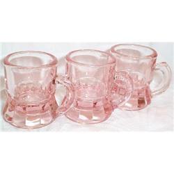 Three Pink Mug Shaped Shot Glasses #863471