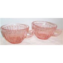 Two Pink Sierra, Pinwheel, Depression Glass #863486