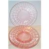 Image 1 : Four Pink Block Optic Depression Sherbet Plates #863487