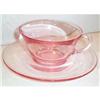 Image 1 : Two Cambridge Pink  Depression Cups and Saucers #863534