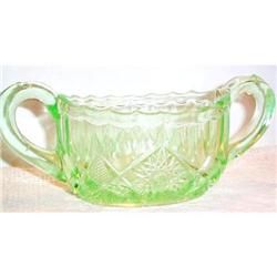 Green Depression Glass Sugar #863539