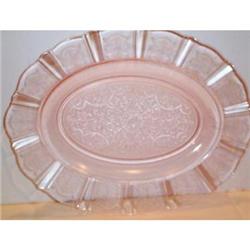PinkAmerican Sweetheart Depression Oval Platter #863550