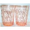 Image 1 : Two Pink Diamond Quilted Depression Tumblers #863554