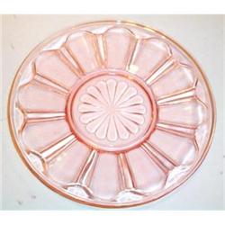 Three Pink Colonial Knife and Fork Glass Plates #863567