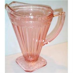 Pink Adam Depression Glass Footed Pitcher #863575