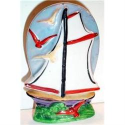 Colorful Hand Painted Sailing Ship Wall Pocket #863581