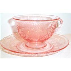 Fostoria Pink Versailles Elegant Cup and Saucer #863582