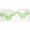 Image 1 : Two Green Depression Glass Cambridge Salts #863589