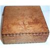 Image 1 : Wooden Pyrography Metal Hinged Box  #863590