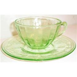 Green Cameo, Ballerina, Depression Cup Saucer #863598