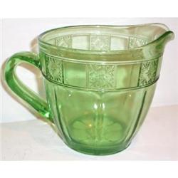 Green Doric  32 ounce Depression Glass Pitcher #863600