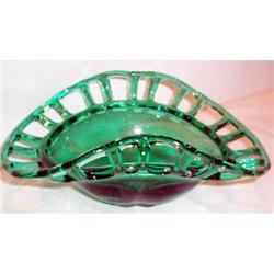 Green Duncan Miller Reticulated Glass Bowl #863606