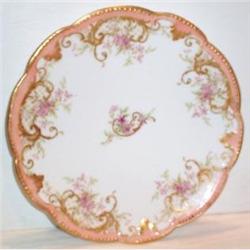 Hand Painted Limoges Floral and Scroll Plate #863614