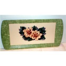 Paper Mache Magnolia Decorated Green Tray #863626