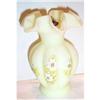 Image 1 : Fenton Hand Painted Custard Short Ruffled Vase #863631
