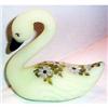 Image 1 : Fenton Hand Painted Custard Swan Figurine #863634