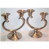 Image 1 : Pair Pewter Candle Holders, Candlesticks #863663