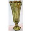 Image 1 : Fostoria Olive Green Coin Glass Footed Vase #863677