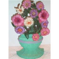 Hand Painted Cast Iron Floral Door Stop #863686