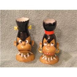  Pair of Unusual Ucagco African Native Head #863910