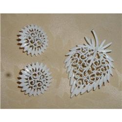 Monet Vintage Brooch&Earrings,White #863943