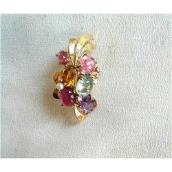 VINTAGE GUMPS MULTI-GEM & DIAMOND PIN #878739