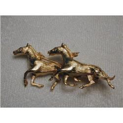 Estate 14K YG Diamond Horse Equestrian Brooch #878786