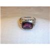 Image 1 : Estate 14K WG Gold Filigree Huge Amethyst Ring #878792