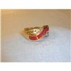 Image 1 : Estate 14K YG Gold Ruby Diamond Band Ring #878795