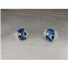 Image 1 : 14K WG Gold London Blue Topaz Diamond Earrings #878797