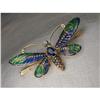 Image 1 : Rare 14K Sapphire Diamond Emerald Butterfly Pin #878798