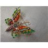 Image 1 : 14K Gold Diamond Emerald Ruby Butterfly Brooch #878800