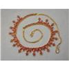 Image 1 : Estate 24K 22K YG Gold Ruby Floral Necklace  #878816